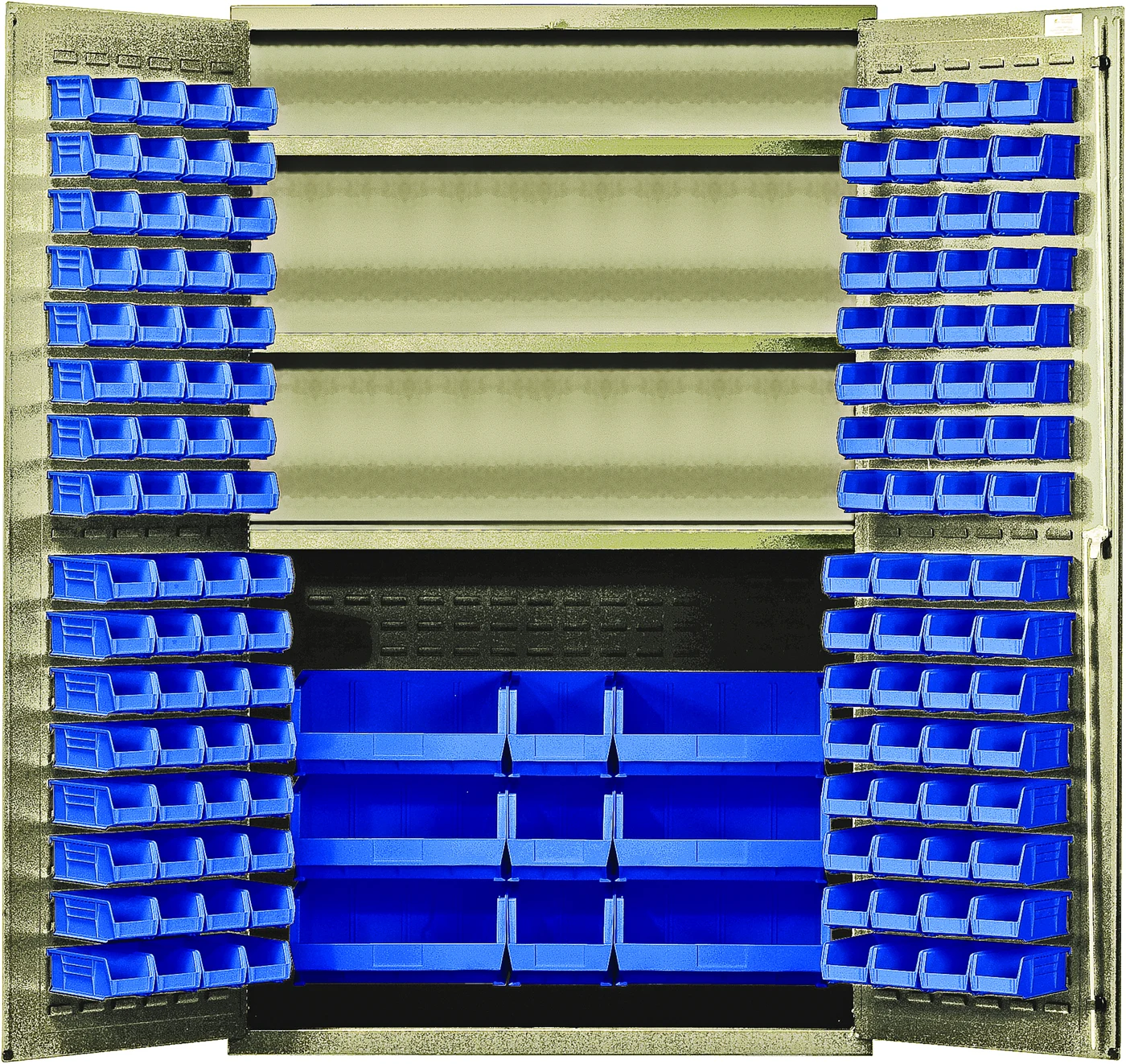 Quantum QSC-BG-48SBL Heavy-Duty 48" Bin Cabinet, 48"W x 24"D x 78"H, 400 lb capacity, Beige