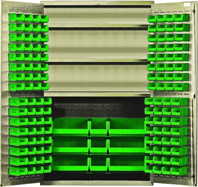 Quantum QSC-BG-48SGN Heavy-Duty 48" Bin Cabinet, 48"W x 24"D x 78"H, 400 lb capacity, Beige