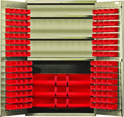 Quantum QSC-BG-48SRD Heavy-Duty 48" Bin Cabinet, 48"W x 24"D x 78"H, 400 lb capacity, Beige
