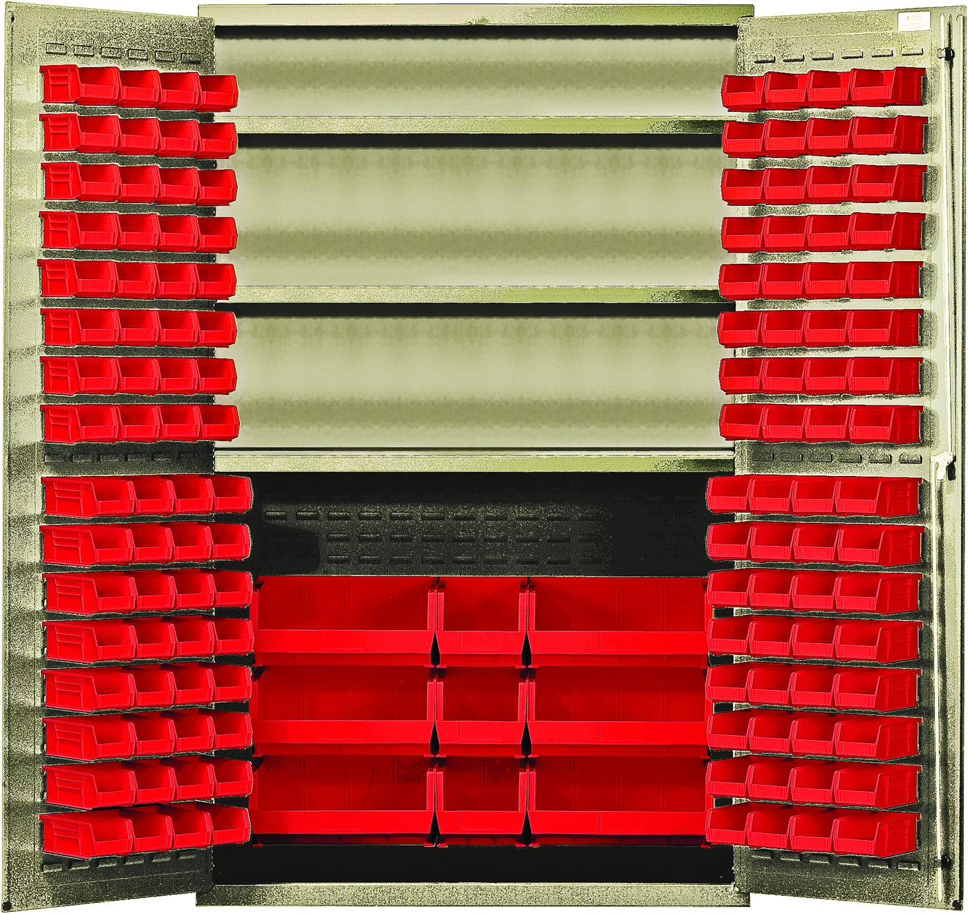 Quantum QSC-BG-48SRD Heavy-Duty 48" Bin Cabinet, 48"W x 24"D x 78"H, 400 lb capacity, Beige