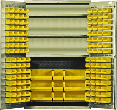 Quantum QSC-BG-48SYL Heavy-Duty 48" Bin Cabinet, 48"W x 24"D x 78"H, 400 lb capacity, Beige