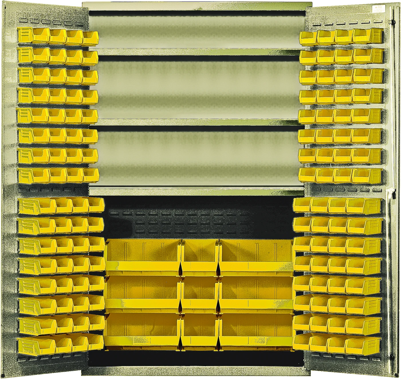 Quantum QSC-BG-48SYL Heavy-Duty 48" Bin Cabinet, 48"W x 24"D x 78"H, 400 lb capacity, Beige