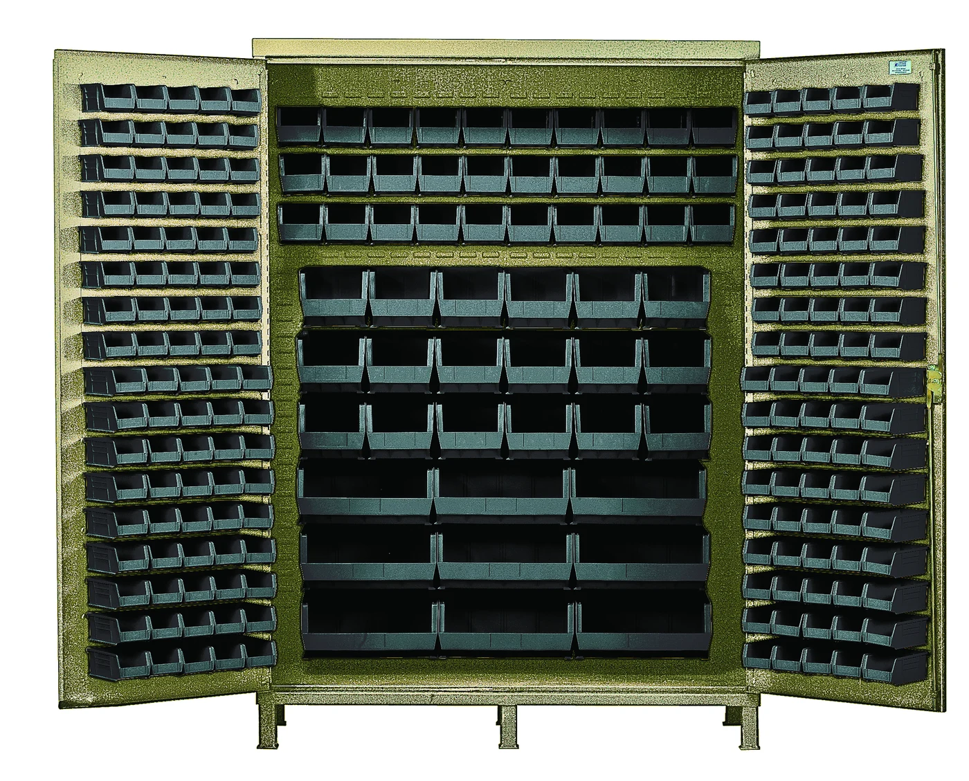 Quantum QSC-BG-60BK Heavy-Duty 60" Bin Cabinet, 60"W x 24"D x 84"H, 500 lb capacity, Beige