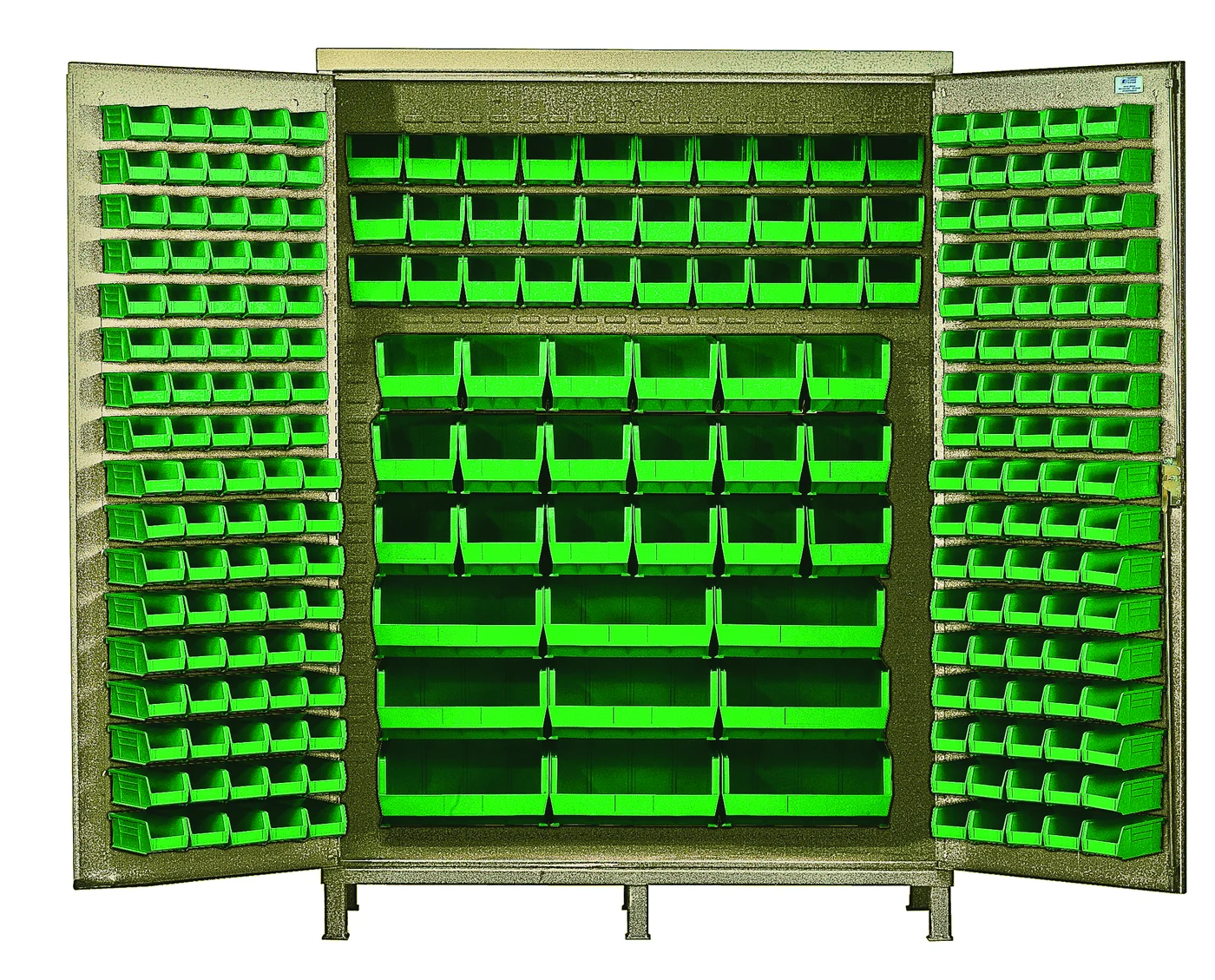 Quantum QSC-BG-72GN Heavy-Duty 72" Bin Cabinet, 72"W x 24"D x 84"H, 500 lb capacity, Beige
