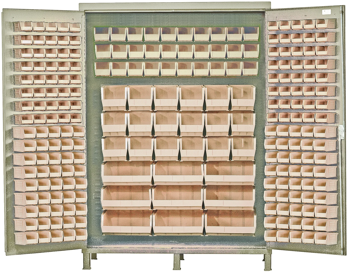 Quantum QSC-BG-60IV Heavy-Duty 60" Bin Cabinet, 60"W x 24"D x 84"H, 500 lb capacity, Beige