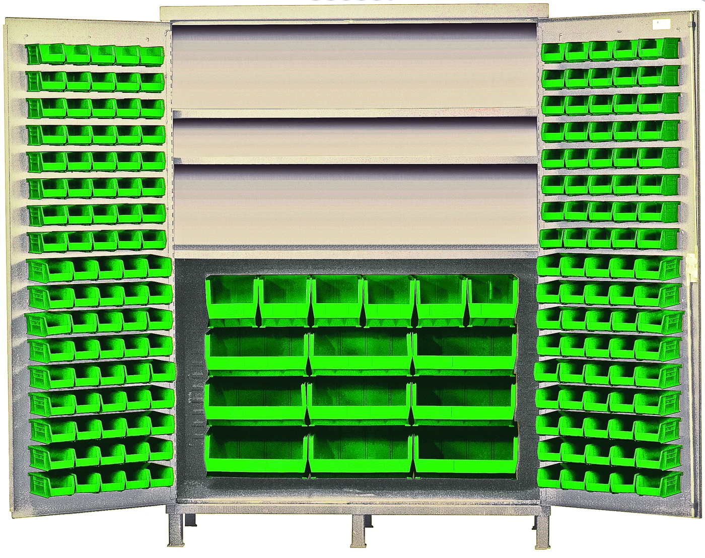 Quantum QSC-BG-60SGN Heavy-Duty 60" Bin Cabinet, 60"W x 24"D x 84"H, 500 lb capacity, Beige