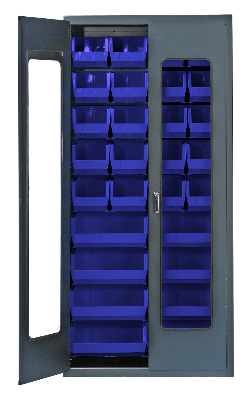 Quantum QSC-BG-C240250BL Heavy-Duty 36" Bin Cabinet, 36"W x 18"D x 78"H, Beige