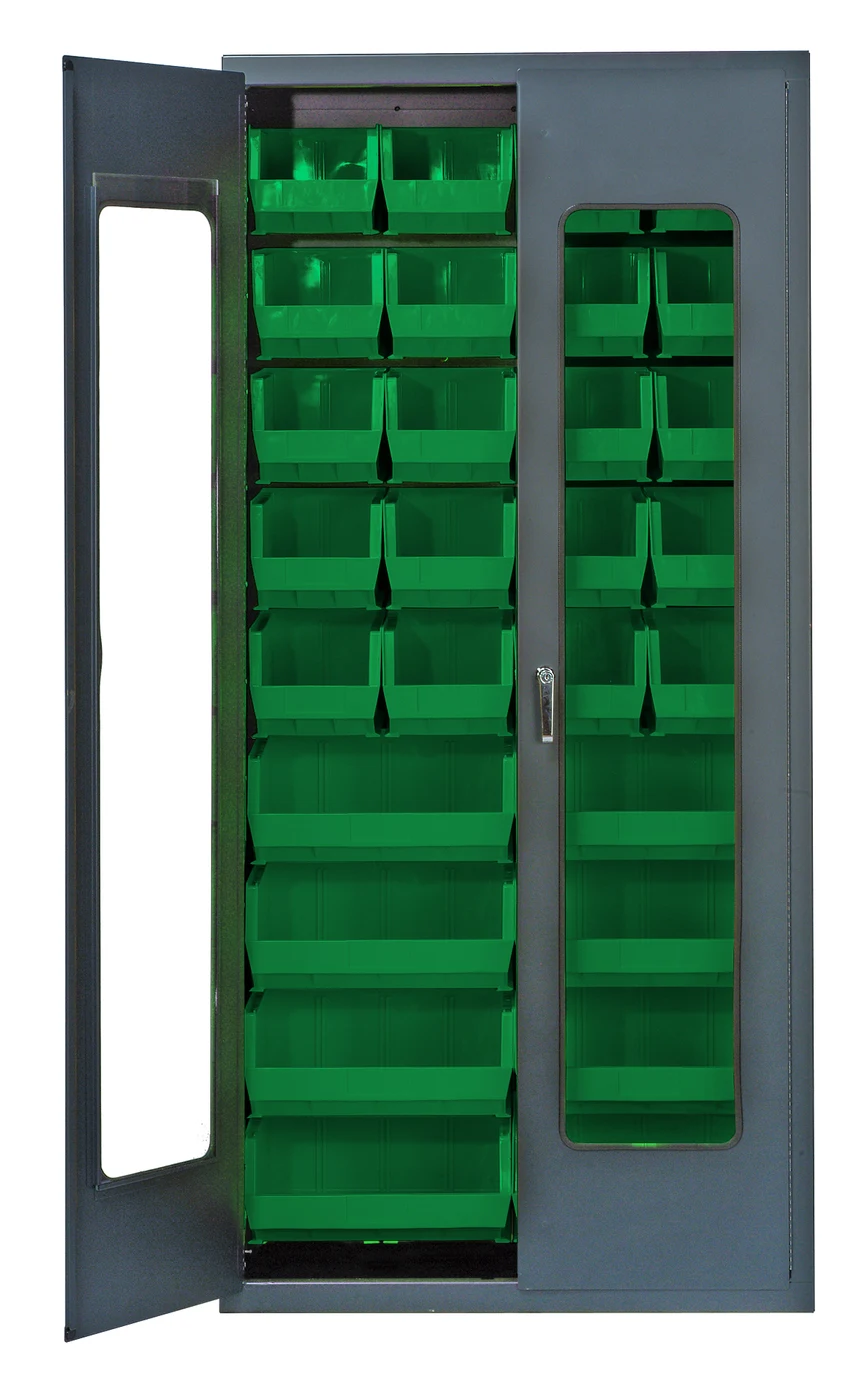 Quantum QSC-BG-C240250GN Heavy-Duty 36" Bin Cabinet, 36"W x 18"D x 78"H, Beige