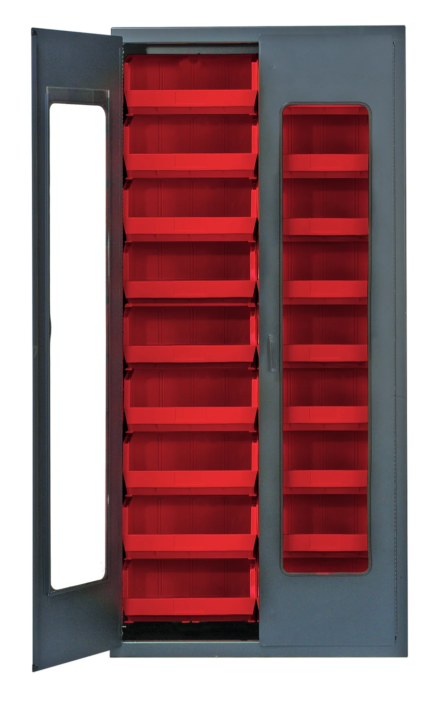 Quantum QSC-C250RD Heavy-Duty 36" Bin Cabinet, 36"W x 18"D x 78"H, Gray