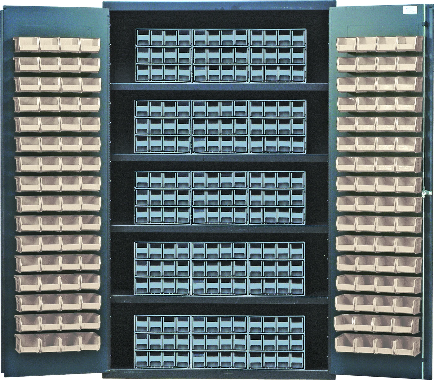 Quantum QSC-QIC122IV Heavy-Duty 48" Bin Cabinet, 48"W x 24"D x 78"H, 400 lb capacity, Gray