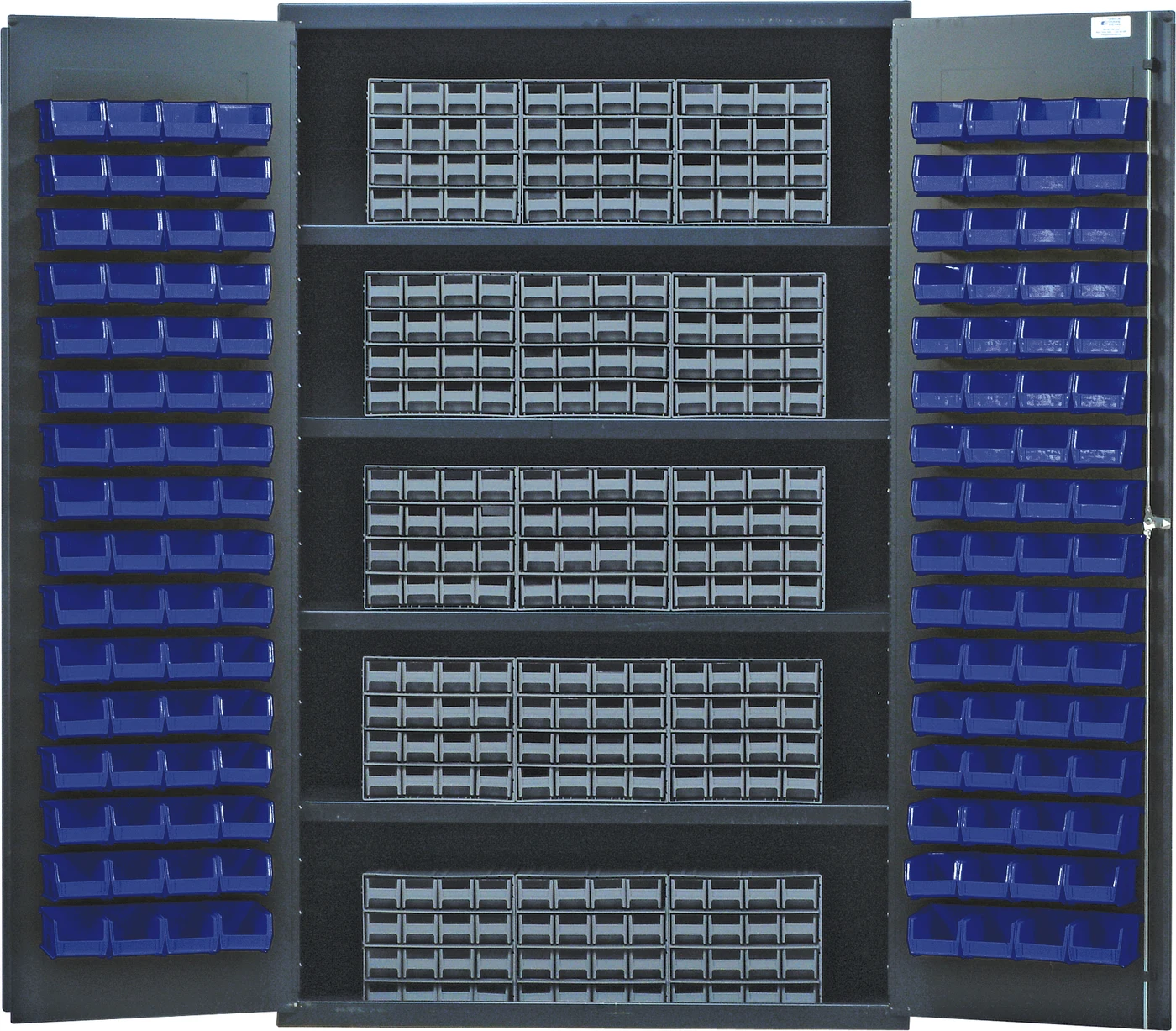 Quantum QSC-QIC161BL Heavy-Duty 48" Bin Cabinet, 48"W x 24"D x 78"H, 400 lb capacity, Gray