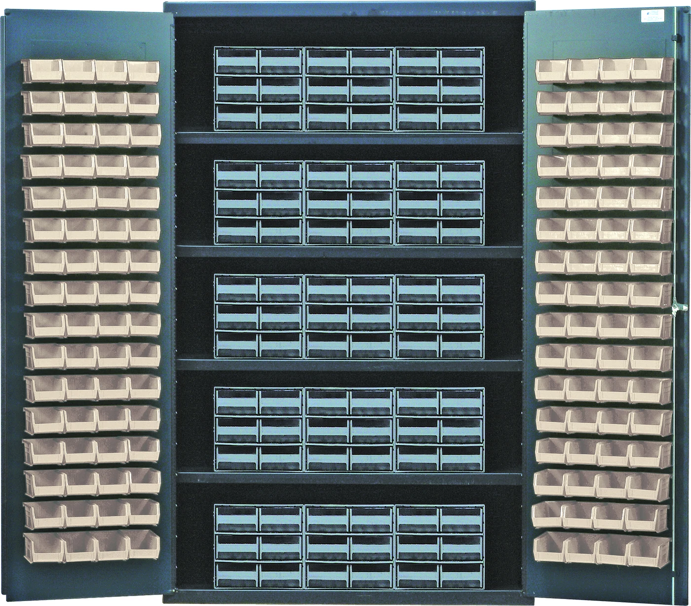 Quantum QSC-QIC64IV Heavy-Duty 48" Bin Cabinet, 48"W x 24"D x 78"H, 400 lb capacity, Gray