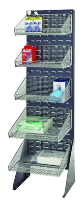 Quantum QSS-3666H Rack, 36"D x 12-1/2"W x 66"H, 800 lb capacity, Gray — in use