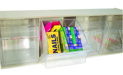 Quantum QTB301CUP Tip Out Bin, Crystal — in use