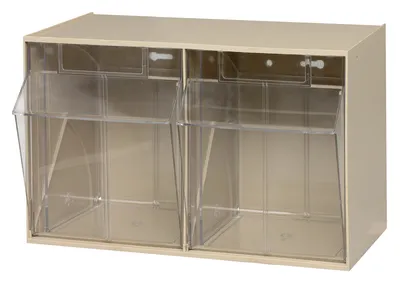 Quantum QTB302IV Tip Out Bin, 23-5/8"W x 11-3/4"D x 13-7/8"H, Ivory/Crystal