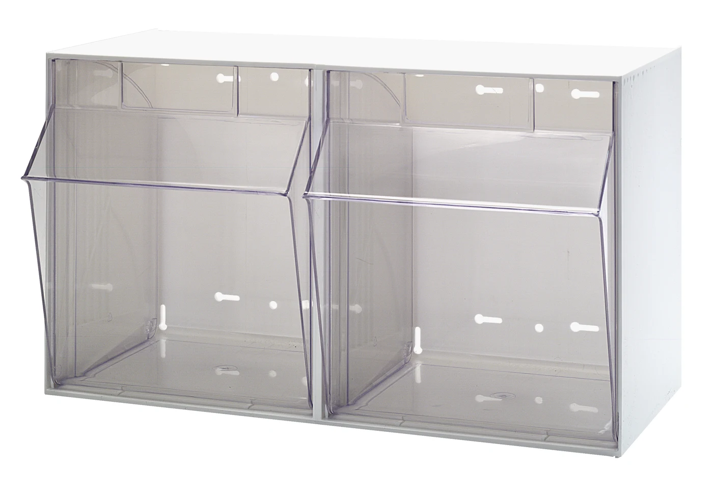 Quantum QTB302WT Tip Out Bin, 23-5/8"W x 11-3/4"D x 13-7/8"H, White/Crystal