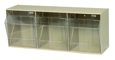 Quantum QTB303IV Tip Out Bin, 23-5/8"W x 7-3/4"D x 9-1/2"H, Ivory/Crystal