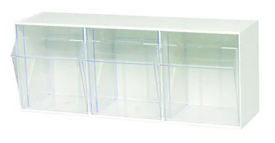 Quantum QTB303WTNC Tip Out Bin, 23-5/8"W x 7-3/4"D x 9-1/2"H, White