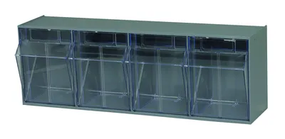 Quantum QTB304GY Tip Out Bin, 23-5/8"W x 6-5/8"D x 8-1/8"H, Gray/Crystal
