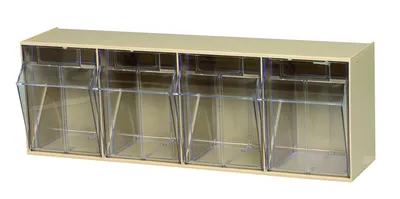 Quantum QTB304IVNC Tip Out Bin, 23-5/8"W x 6-5/8"D x 8-1/8"H, Ivory