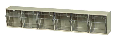 Quantum QTB306IV Tip Out Bin, 23-5/8"W x 3-5/8"D x 4-1/2"H, Ivory/Crystal