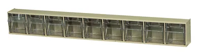 Quantum QTB309IV Tip Out Bin, 23-5/8"W x 2-1/2"D x 3-1/8"H, Ivory/Crystal