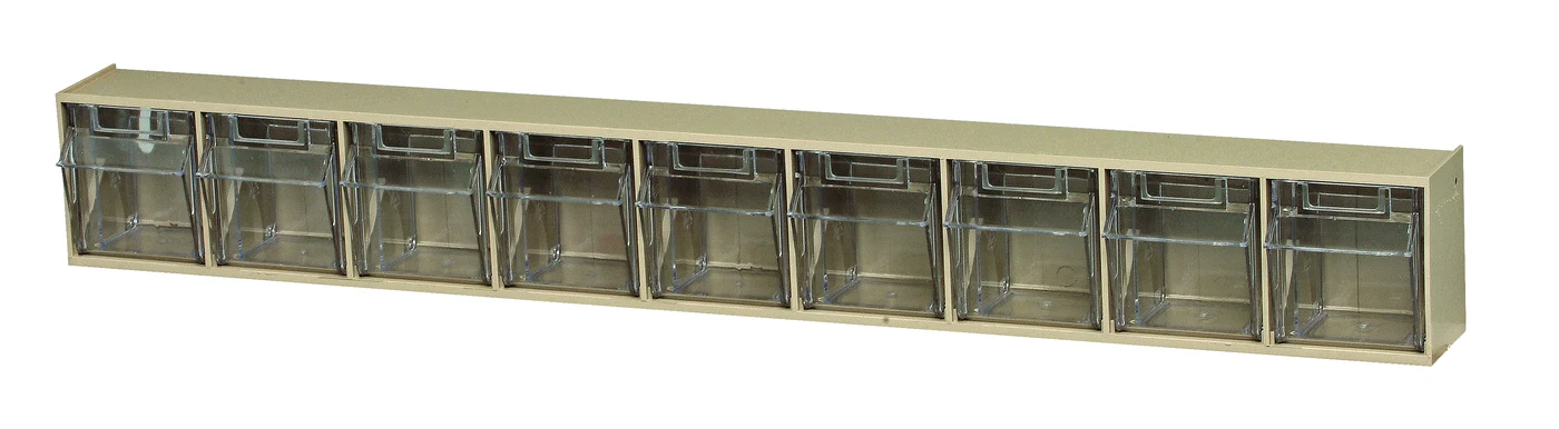 Quantum QTB309IV Tip Out Bin, 23-5/8"W x 2-1/2"D x 3-1/8"H, Ivory/Crystal
