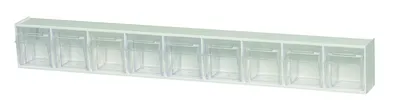 Quantum QTB309WT Tip Out Bin, 23-5/8"W x 2-1/2"D x 3-1/8"H, White/Crystal