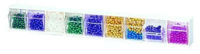 Quantum QTB309WT Tip Out Bin, 23-5/8"W x 2-1/2"D x 3-1/8"H, White/Crystal — in use