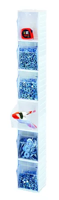 Quantum QTB406WTCS Tip Out Bin, 4-1/16"W x 3-5/8"D x 4-1/4"H, White/Crystal, Case of 6 — in use