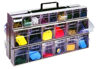 Quantum QTF320 Tip Out Bin Portable Frame, 24"W x 14"H, Black — in use