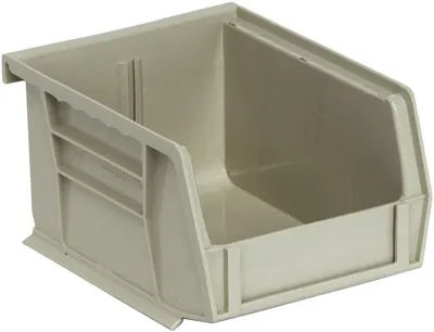 Quantum QUS210SNCS Stack & Hang Bin, 4-1/8"W x 5-3/8"D x 3"H, 15 lb capacity, Stone, Case of 24