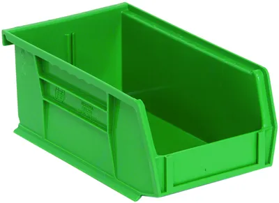 Quantum QUS220GNCS Stack & Hang Bin, 4-1/8"W x 7-3/8"D x 3"H, 15 lb capacity, Green, Case of 24