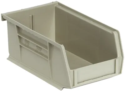 Quantum QUS220SNCS Stack & Hang Bin, 4-1/8"W x 7-3/8"D x 3"H, 15 lb capacity, Stone, Case of 24