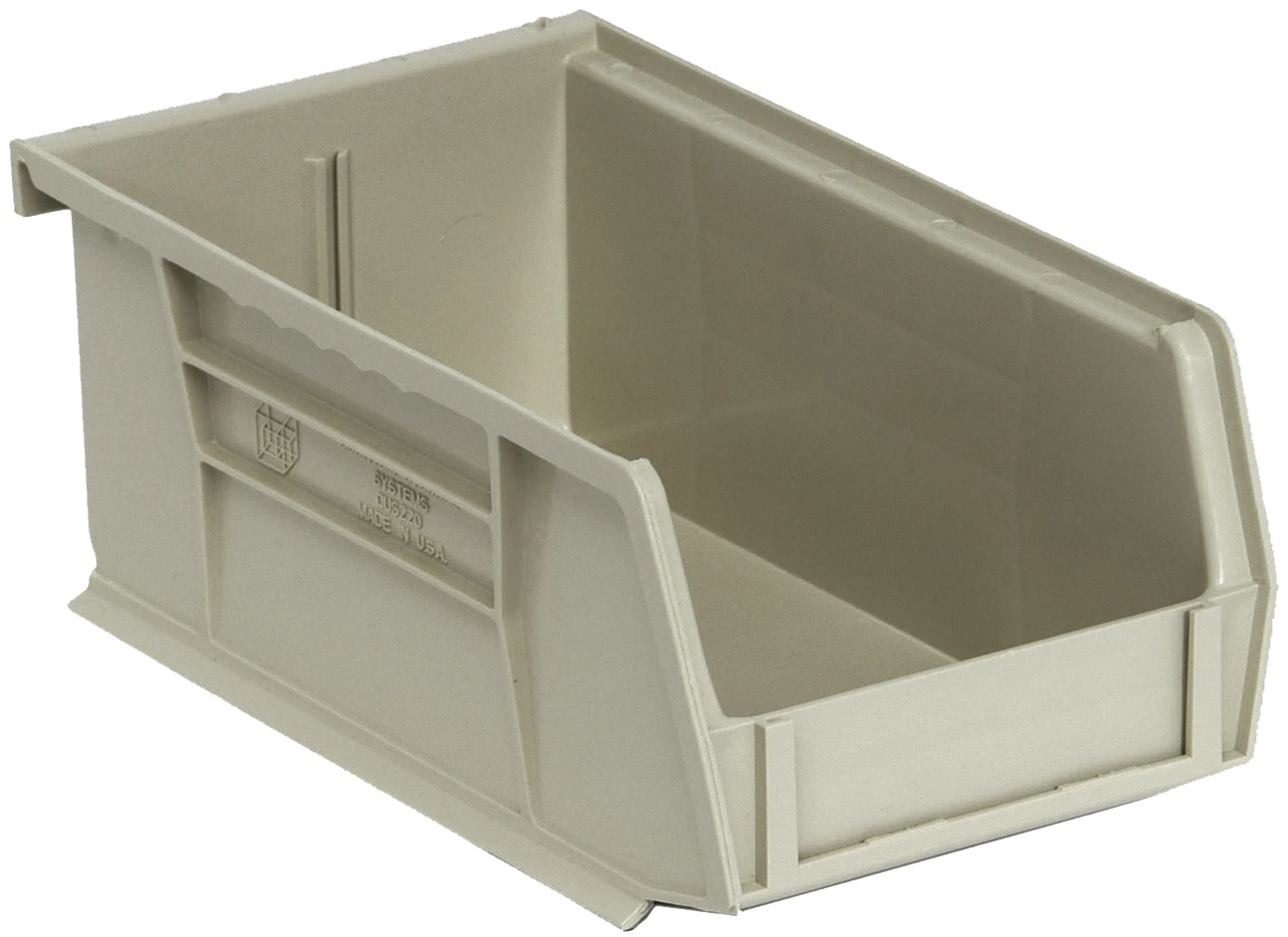 Quantum QUS220SNCS Stack & Hang Bin, 4-1/8"W x 7-3/8"D x 3"H, 15 lb capacity, Stone, Case of 24