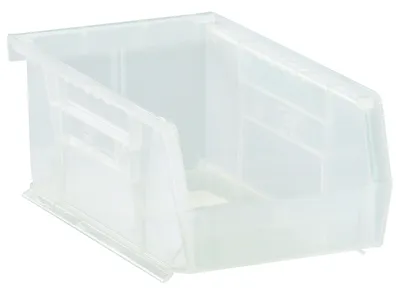 Quantum QUS220CLCS Stack & Hang Bin, 4-1/8"W x 7-3/8"D x 3"H, 15 lb capacity, Clear, Case of 24