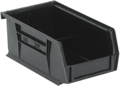 Quantum QUS220COCS Stack & Hang Bin, 4-1/8"W x 7-3/8"D x 3"H, 15 lb capacity, Black, Case of 24