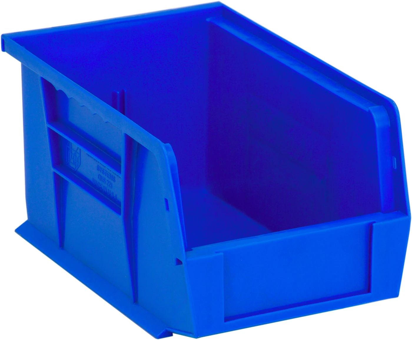 Quantum QUS221BLCS Stack & Hang Bin, 6"W x 9-1/4"D x 5"H, 25 lb capacity, Blue, Case of 12