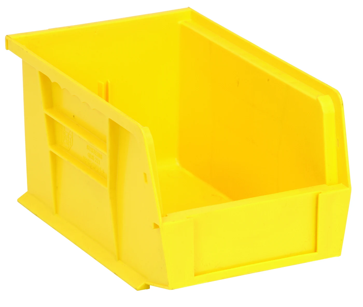 Quantum QUS221YLCS Stack & Hang Bin, 6"W x 9-1/4"D x 5"H, 25 lb capacity, Yellow, Case of 12