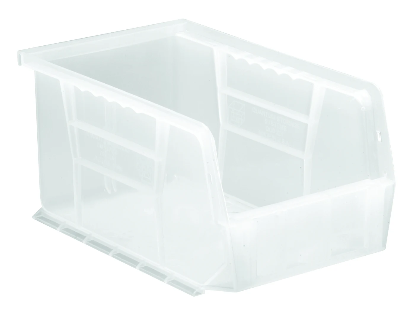 Quantum QUS221CLCS Stack & Hang Bin, 6"W x 9-1/4"D x 5"H, 25 lb capacity, Clear, Case of 12