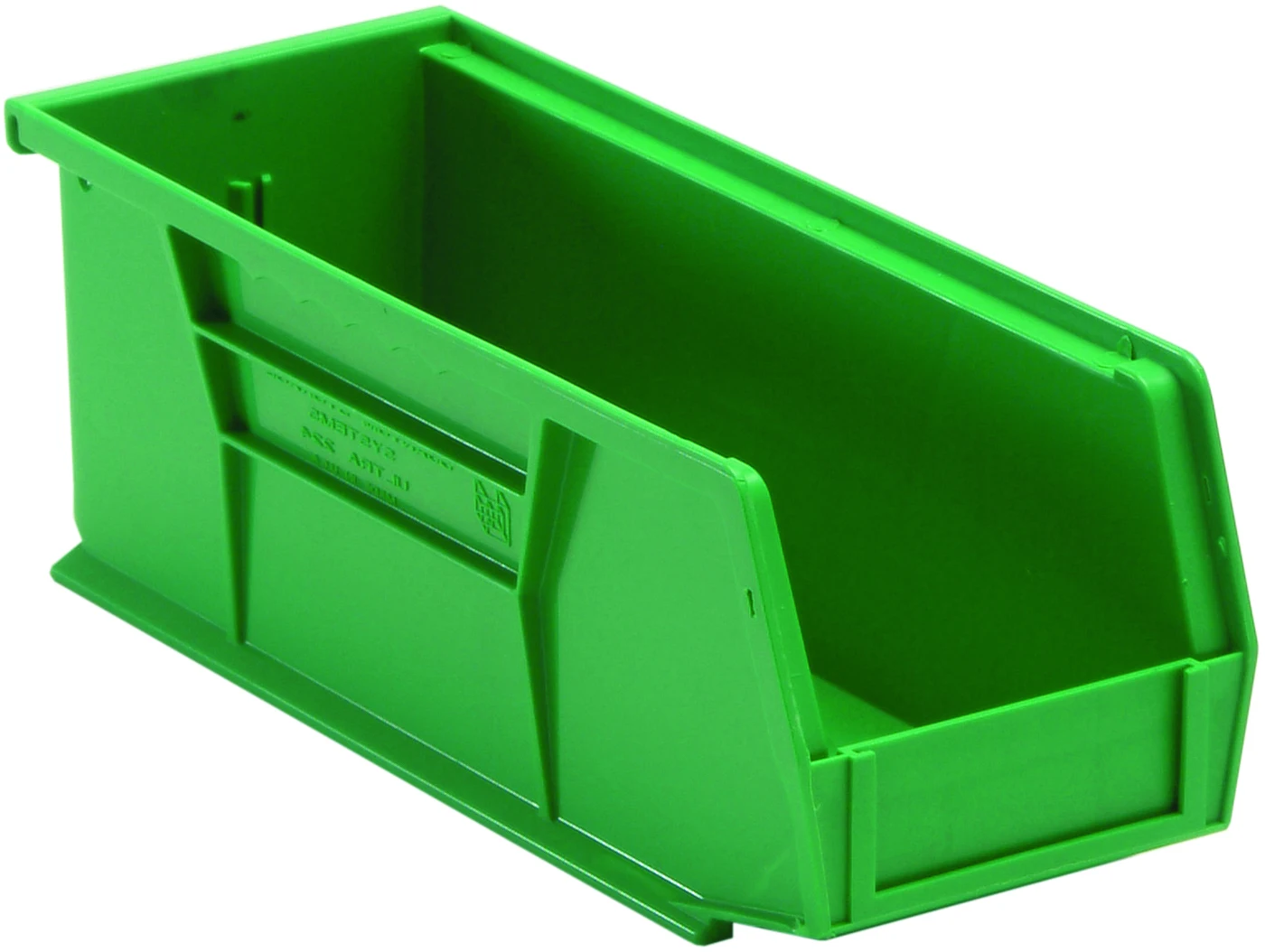 Quantum QUS224GNCS Stack & Hang Bin, 4-1/8"W x 10-7/8"D x 4"H, 35 lb capacity, Green, Case of 12