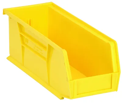 Quantum QUS224YLCS Stack & Hang Bin, 4-1/8"W x 10-7/8"D x 4"H, 35 lb capacity, Yellow, Case of 12