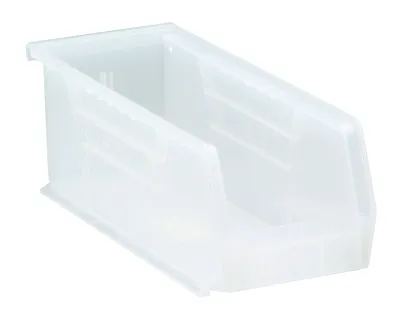 Quantum QUS224CLCS Stack & Hang Bin, 4-1/8"W x 10-7/8"D x 4"H, 35 lb capacity, Clear, Case of 12