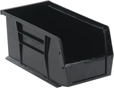Quantum QUS232BRCS Stack & Hang Bin, 11"W x 5-3/8"D x 3"H, 35 lb capacity, Black, Case of 8
