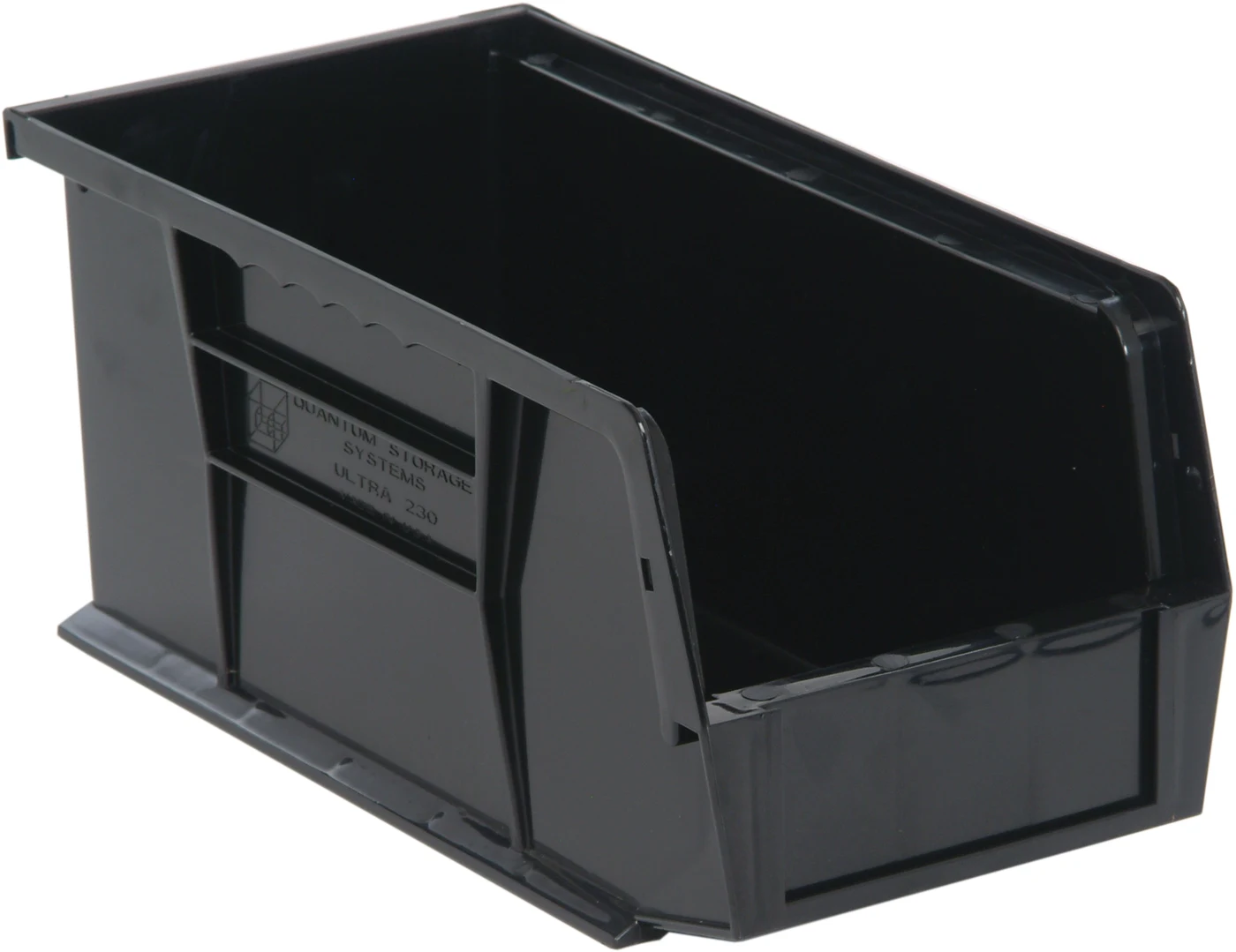 Quantum QUS232BRCS Stack & Hang Bin, 11"W x 5-3/8"D x 3"H, 35 lb capacity, Black, Case of 8