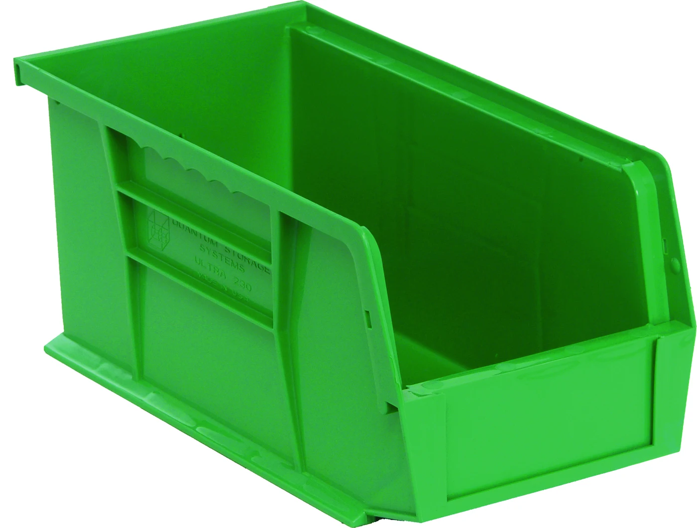 Quantum QUS230GNCS Stack & Hang Bin, 5-1/2"W x 10-7/8"D x 5"H, 35 lb capacity, Green, Case of 12