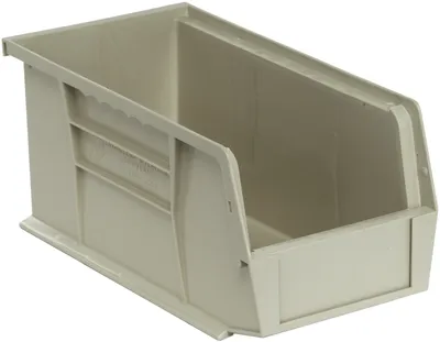 Quantum QUS230SNCS Stack & Hang Bin, 5-1/2"W x 10-7/8"D x 5"H, 35 lb capacity, Stone, Case of 12