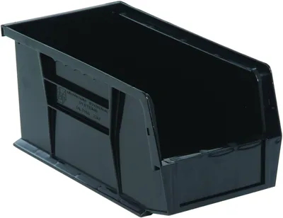 Quantum QUS230COCS Stack & Hang Bin, 5-1/2"W x 10-7/8"D x 5"H, 35 lb capacity, Black, Case of 12