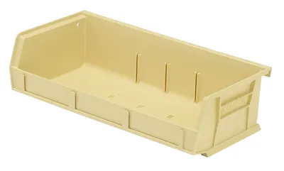 Quantum QUS232IVCS Stack & Hang Bin, 11"W x 5-3/8"D x 3"H, 35 lb capacity, Ivory, Case of 8