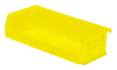 Quantum QUS232YLCS Stack & Hang Bin, 11"W x 5-3/8"D x 3"H, 35 lb capacity, Yellow, Case of 8